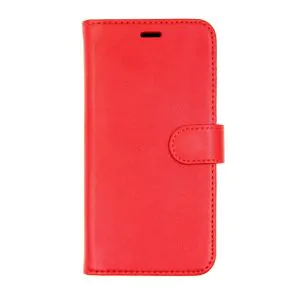 iPhone XR Plånboksfodral Läder med Stativ - Röd