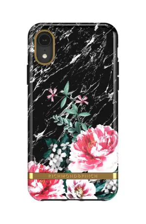 Richmond & Finch Skal Svart Marmor Floral - iPhone XR
