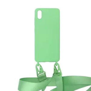 iPhone XS Max Silikonskal med Rem/Halsband - Grön