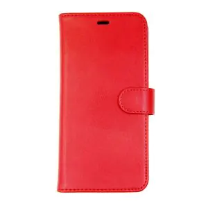 iPhone XS Max Plånboksfodral Läder med Stativ - Röd