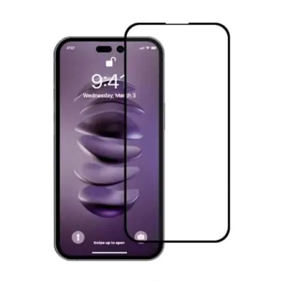 iPhone 14 Pro Max Skärmskydd - 3D Härdat Glas Svart