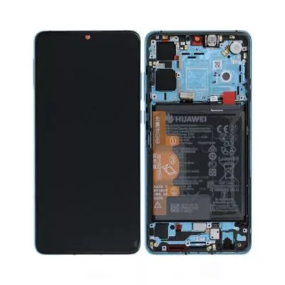Huawei P30 (New Version) Skärm med LCD Display och Batteri Original - Aurora Blå