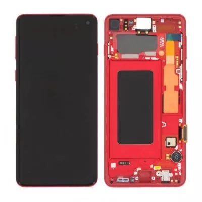 Samsung Galaxy S10 (SM-G973F) Skärm med LCD Display Original - Röd