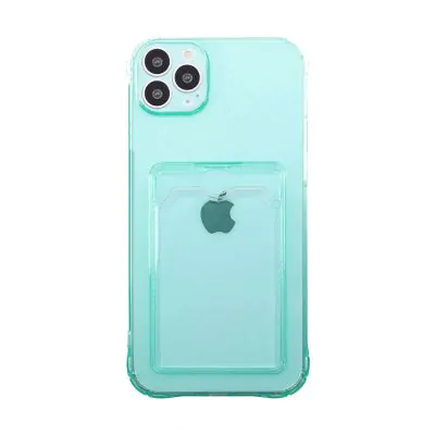 iPhone 14 Pro Stöttåligt Skal med Korthållare - Grön