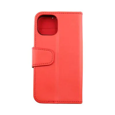 iPhone 13 Mini Plånboksfodral Extra Kortfack och Stativ RV - Röd