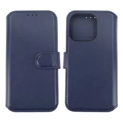 iPhone 15 Pro Plånboksfodral Läder Rvelon - Blå