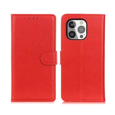 iPhone 13 Pro Max Plånboksfodral med Stativ - Röd