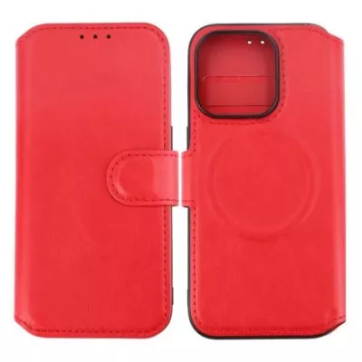 iPhone 15 Pro Plånboksfodral med Magsafe Rvelon - Röd