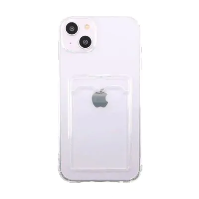 iPhone 14 Plus Stöttåligt Skal med Korthållare - Transparent