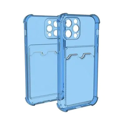 iPhone 12 Pro Stöttåligt Skal med Korthållare - Blå