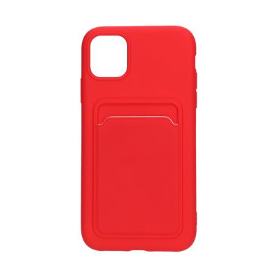 iPhone 11 Silikonskal med Korthållare - Röd