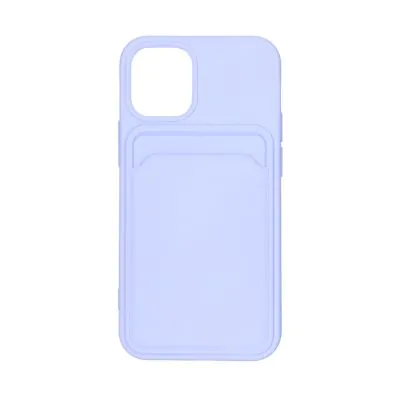 iPhone 12 Mini Silikonskal med Korthållare - Lila