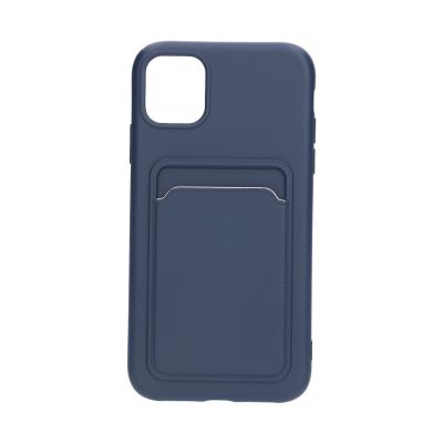 iPhone 11 Silikonskal med Korthållare - Blå