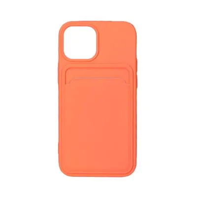 iPhone 13 Mini Silikonskal med Korthållare - Orange