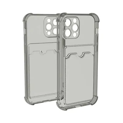 iPhone 12 Pro Max Stöttåligt Skal med Korthållare - Grå