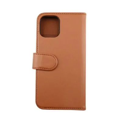 iPhone 13 Mini Plånboksfodral Extra Kortfack och Stativ RV - Guldbrun