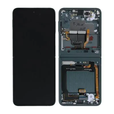 Samsung Galaxy Z Flip 3 5G 2021 (F711) Skärm med LCD Display Original - Grön