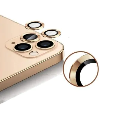 iPhone 12 Pro Linsskydd med Metallram - Guld (3-pack)