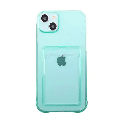 iPhone 14 Plus Stöttåligt Skal med Korthållare - Grön