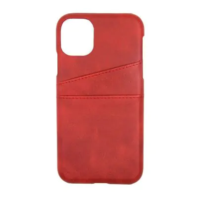 Mobilskal Läder med Kortfack iPhone 11 Pro - Röd