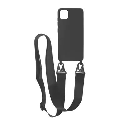 iPhone 11 Pro Max Silikonskal med Rem/Halsband - Svart