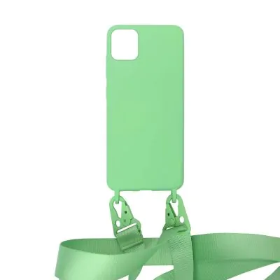 iPhone 11 Silikonskal med Rem/Halsband - Grön