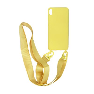 iPhone X/XS Silikonskal med Rem/Halsband - Gul