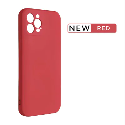 iPhone 12 Pro Silikonskal med Kameraskydd - Röd
