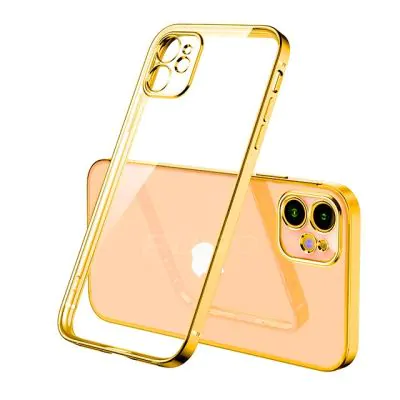Mobilskal med Kameraskydd iPhone 12 Mini - Guld/transparent