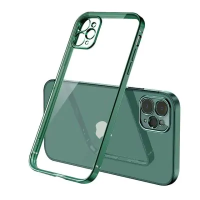 Mobilskal med Kameraskydd iPhone 12 Mini - Mörkgrön/transparent