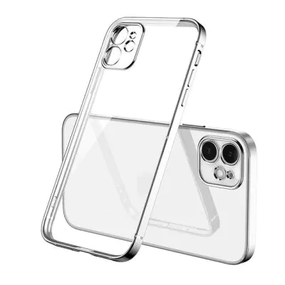 Mobilskal med Kameraskydd iPhone 12 Mini - Silver/transparent