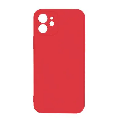 iPhone 12 Silikonskal med Kameraskydd - Röd