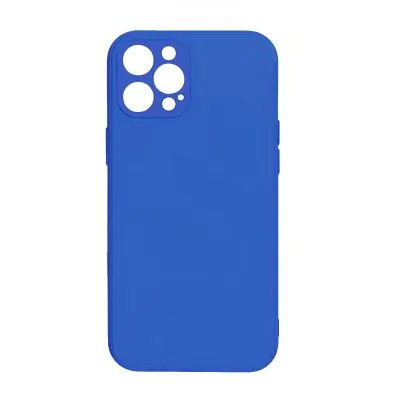 iPhone 12 Silikonskal med Kameraskydd - Blå
