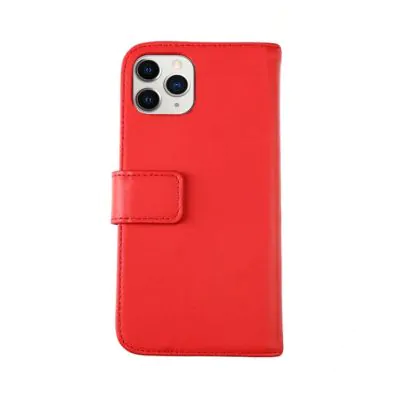 iPhone 11 Pro Plånboksfodral Genuint Läder RV - Röd