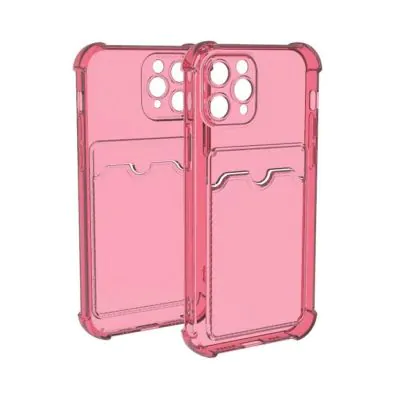 iPhone 11 Pro Stöttåligt Skal med Korthållare - Rosa