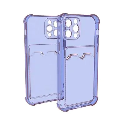 iPhone 12 Pro Stöttåligt Skal med Korthållare - Lila