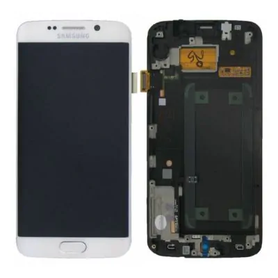 Samsung Galaxy S6 Edge (SM-G925F) Skärm med LCD Display Original - Vit