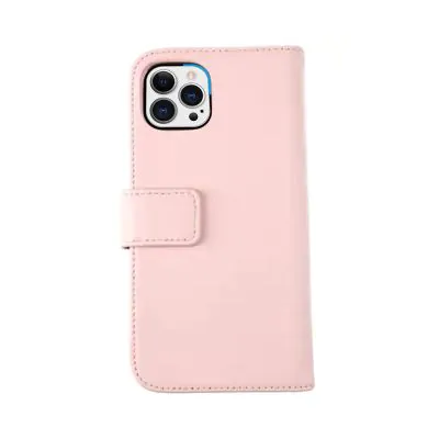 iPhone 12/12 Pro Plånboksfodral Genuint Läder RV - Rosa