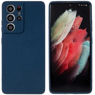 Matt Samsung Galaxy S21 Ultra 5G TPU-fodral - Mörkblå