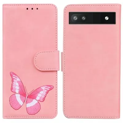 Butterfly Printing Google Pixel 6a skal - Rosa