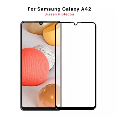 Skärmskydd Samsung A42 5G - 3D Härdat Glas Svart (bulk)