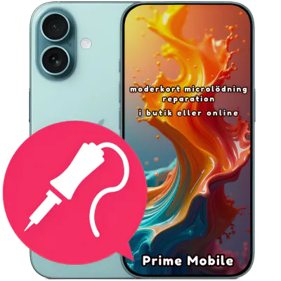 iPhone 16 Plus moderkort microlödning reparation