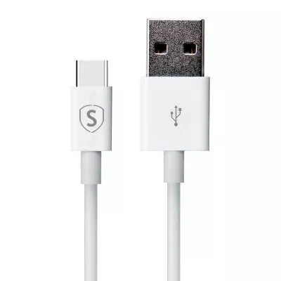 SiGN USB-C-kabel för snabbladdning 2,4A, 12W, 0,25m - Vit