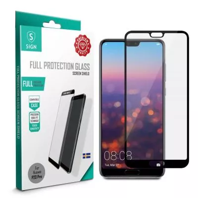 Huawei P20 Pro SiGN Full Cover Screen Protector Tempered Glass - Black
