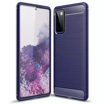 Kolfiber Texture Samsung Galaxy S20 FE fodral - Blå