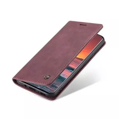CASEME 013 Plånboksfodral till Samsung Galaxy A21s - Vinröd