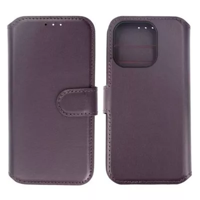 iPhone 15 Pro Plånboksfodral Läder Rvelon - Lila