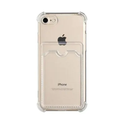 iPhone 7/8/SE (2020/2022) Stöttåligt Skal med Korthållare - Transparent