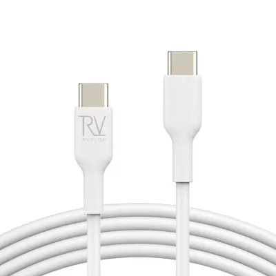Rvelon USB-C till USB-C Kabel 2m - Vit