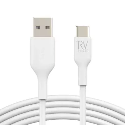 Rvelon USB-A till USB-C Kabel 1M - Vit